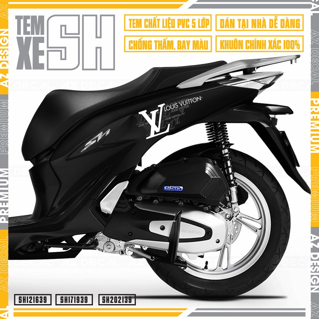 Tem Rời Dán Xe SH Mẫu Louiss Vuition Sang Chảnh | SH39 | Decal Chế Dán Xe SH Phong Cách LV, Dễ Dán Tại Nhà