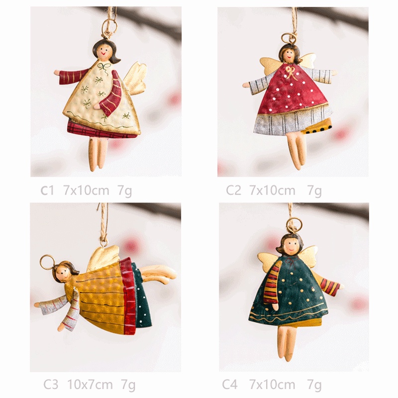 Búp bê thiên thần bằng sắt dễ thương treo trang trí cây thông giáng sinh