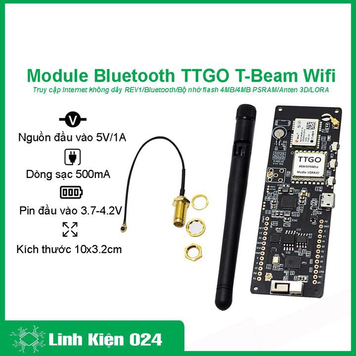 Module bluetooth TTGO T-Beam ESP32 WiFi 32 GPS NEO-M8N LORA 32
