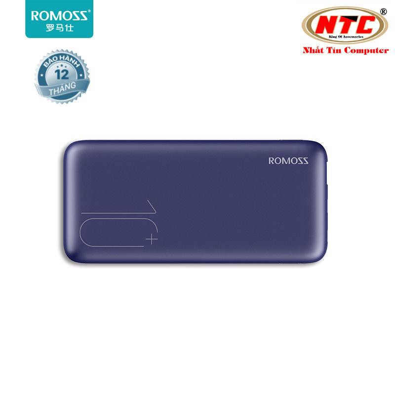 Pin sạc dự phòng polymer Romoss WSL10 10000mAh QC 3.0 / sạc không dây Qi/ sạc PD 18W (Xanh)