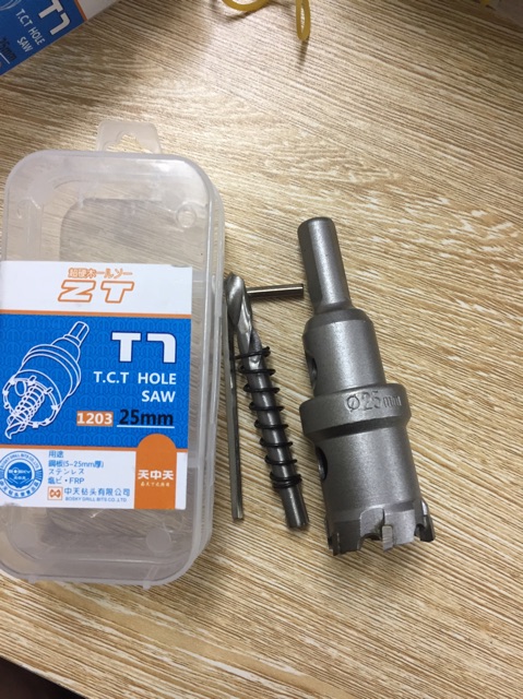 Mũi khoét inox khoan sắt gỗ lỗ tròn cao cấp đầu hợp kim 16mm -34mm