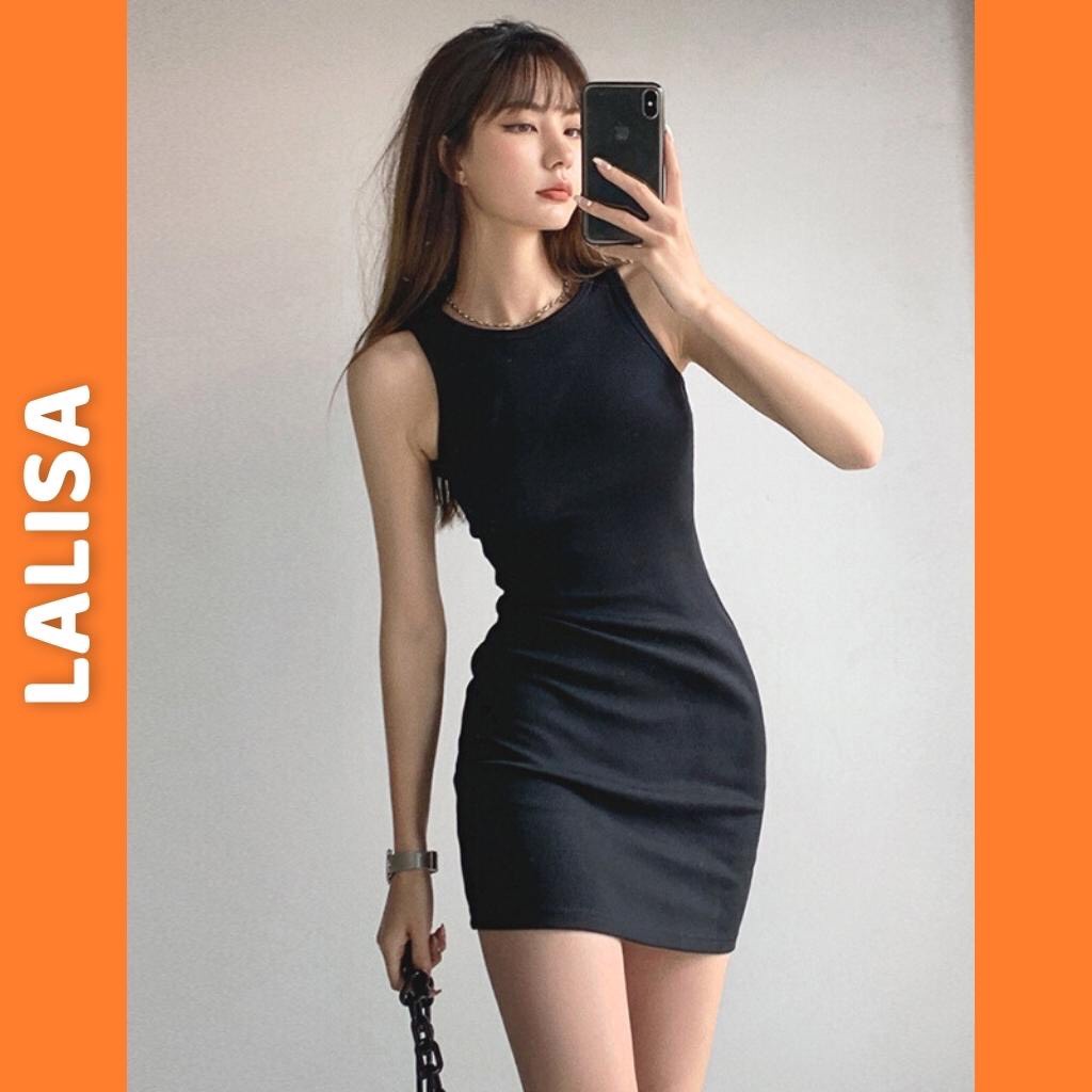 Váy body ba lỗ cổ tròn form ôm sát nách vải tăm co giãn hàng đẹp Bingshop