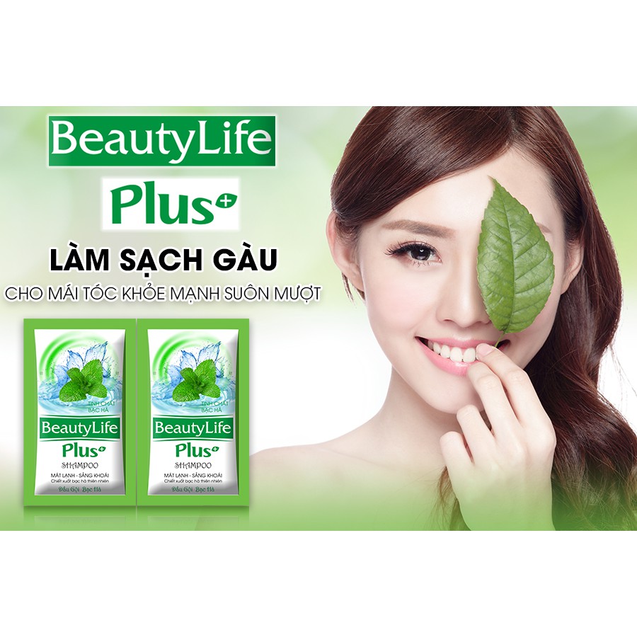 Dầu gội sạch gàu bạc hà Beauty Life 10 gói x 5g