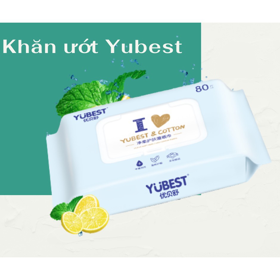 Khăn Giấy Ướt Yubest Nội Địa Trung 80 Tờ