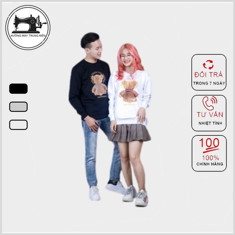 Áo Nỉ Nam - Áo Thu Đông Nam Dài Tay In 3D Hình Teddy Chất Liệu Poly Mềm Mịn - MÃ TD46