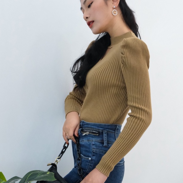 Áo len tăm dài tay, Áo len DAISY kiểu khoét ngực nhiều màu sắc AL079