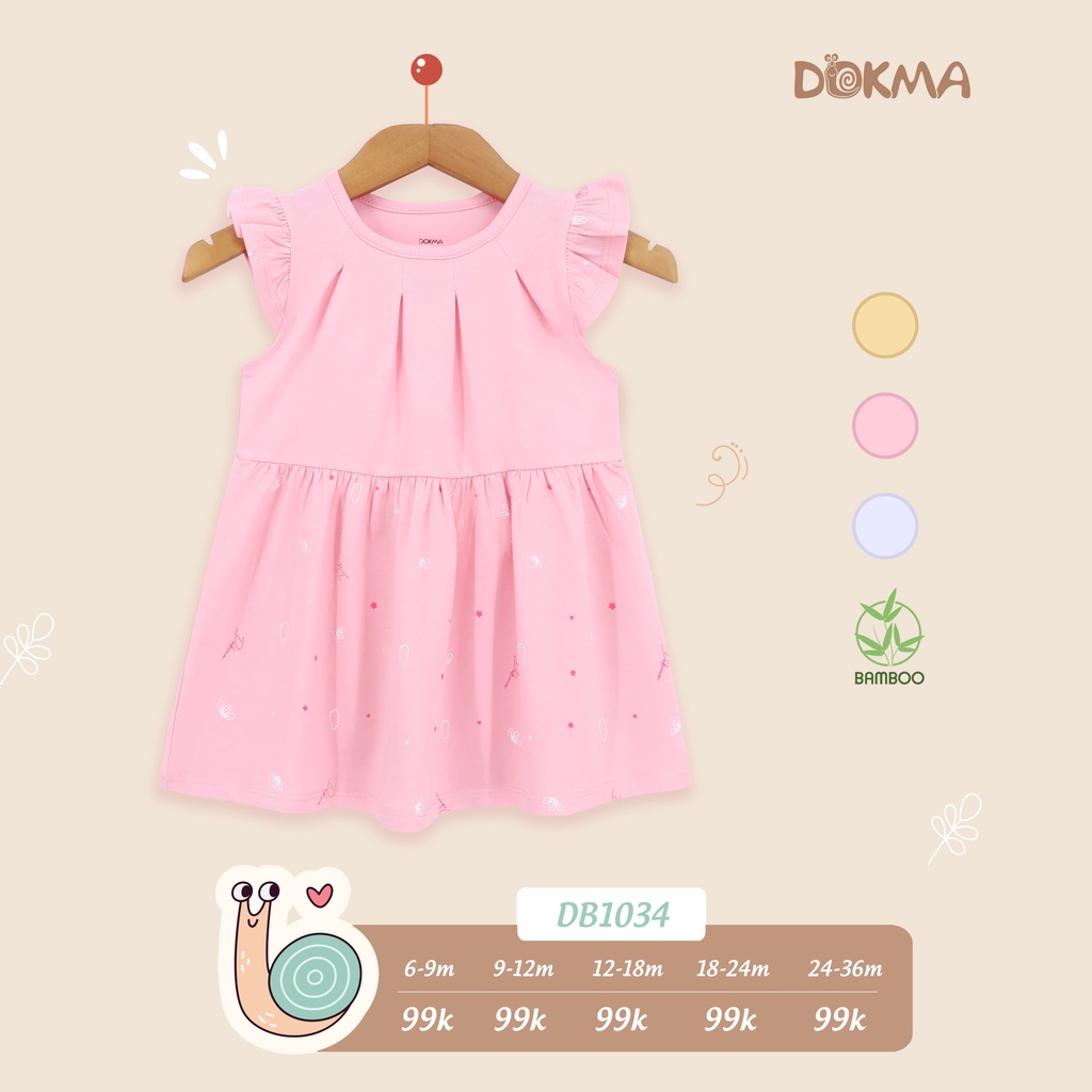 (6-36M) Váy ba lỗ/sát nách cotton/bamoo dễ thương cho bé - DOKMA