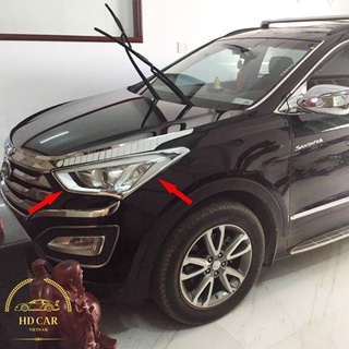 Bộ ốp viền đèn pha + hậu xe HYUNDAI SANTAFE chất liệu nhựa ABS mạ CROM, chống trầy xước đèn pha/hậu – HD CAR