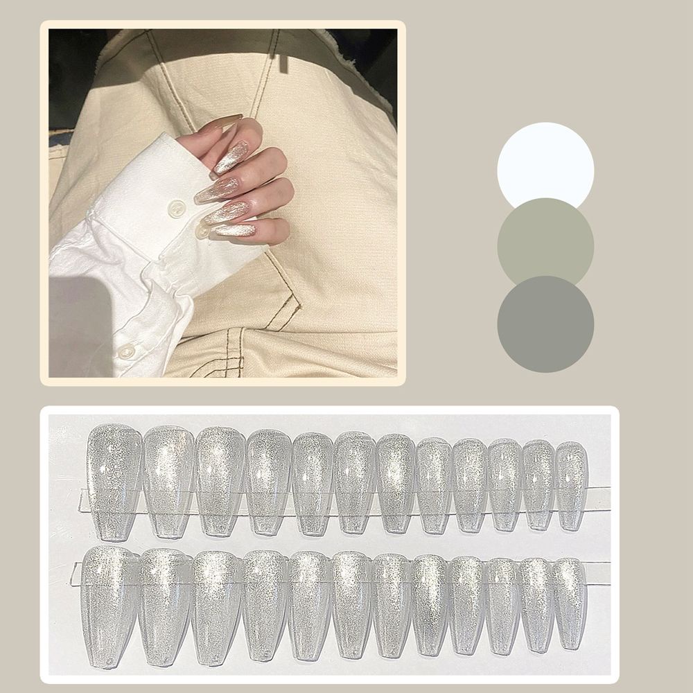 [Hàng mới về] Hộp 24 móng tay giả thiết kế có thể tháo rời phong cách Pháp