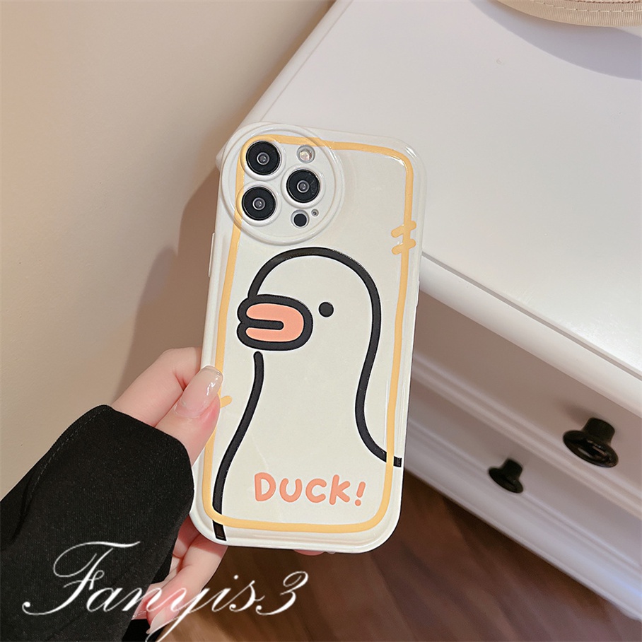 Ốp Điện Thoại Mềm Đệm Khí In Hình Vịt Dễ Thương Cho iPhone 14 13 12 11 Pro Max X XR Xs Max 8 7 6 6s Plus SE 2020