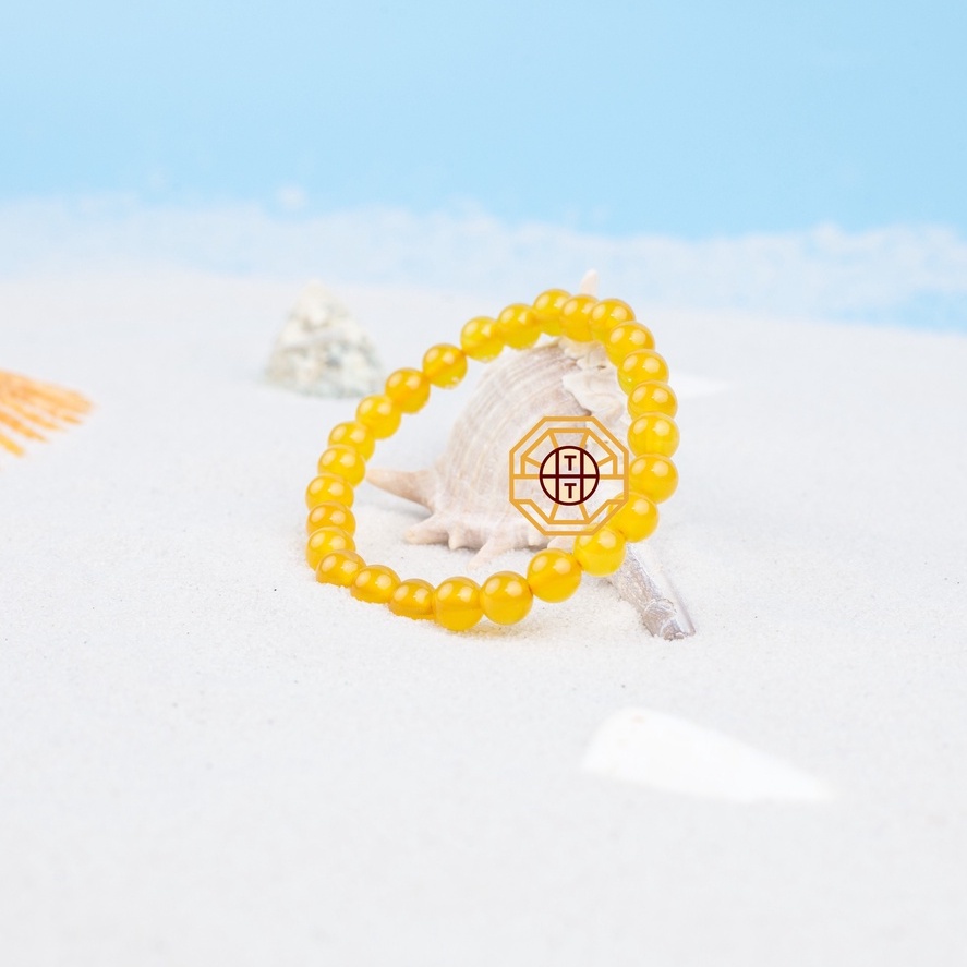 Vòng tay phong thủy đá MNao Vàng may mắn tài lộc nam nữ mệnh Thổ Kim - Tặng hộp gỗ cao cấp - Phong Thủy Tây Tạng