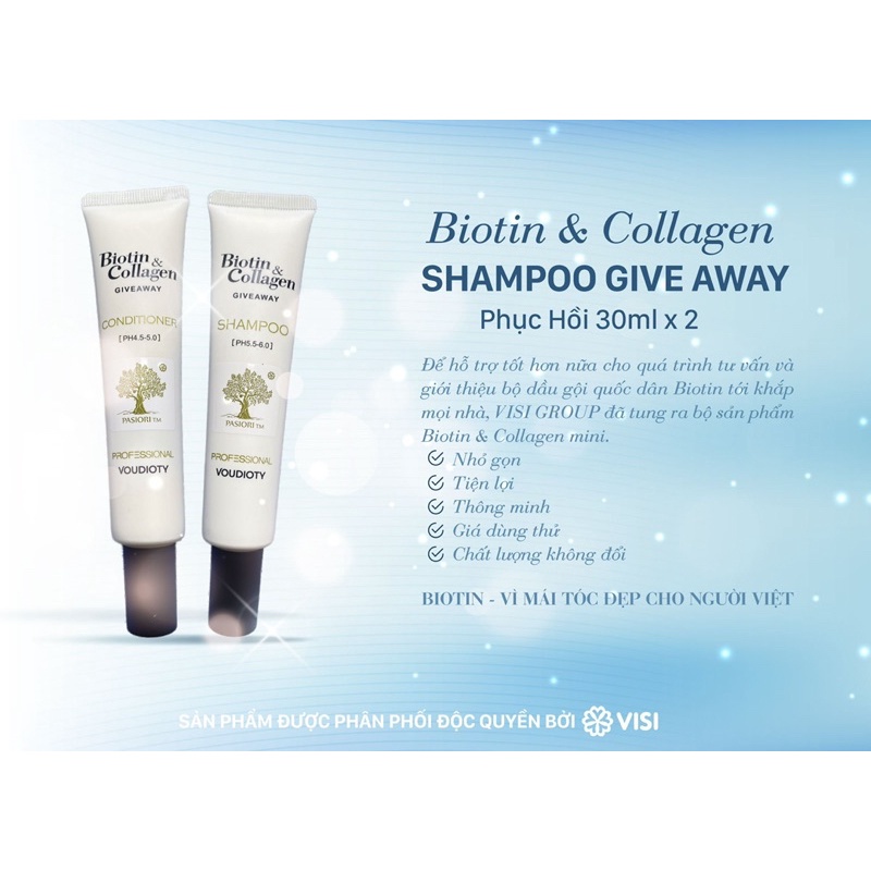 Dầu gội xả mini Biotin Collagen, sữa tắm gói tiện lợi khi du lịch | Siêu thơm | Hàng chính hãng