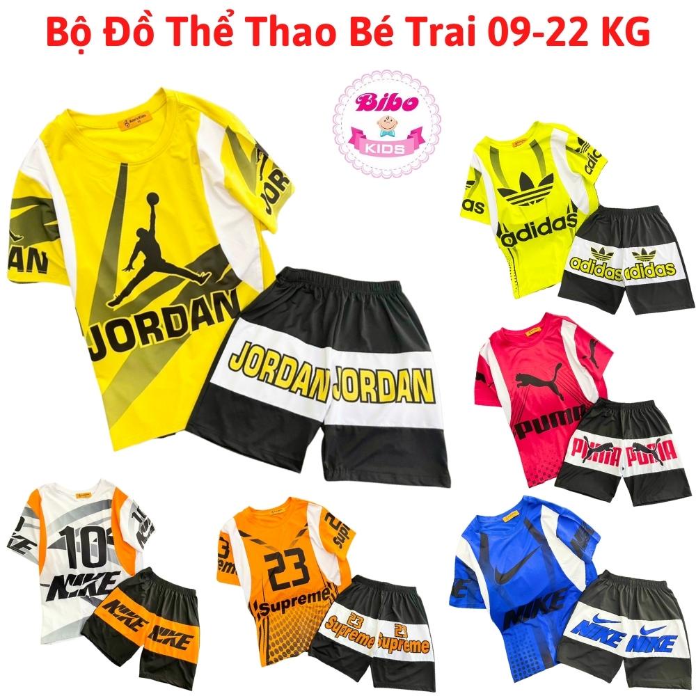 [9-21kg] Bộ thun lạnh bé trai in 3D kiểu dáng thể thao size nhí- Bộ quần áo bé trai