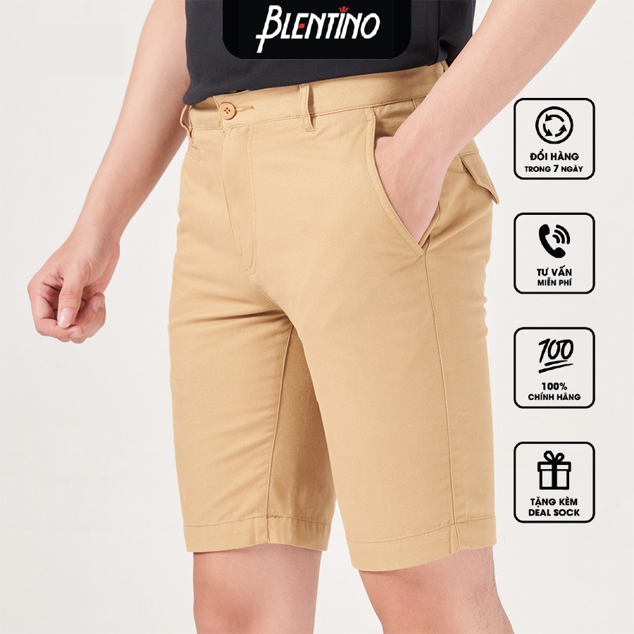 Quần short nam kaki 100% cotton cao cấp Blentino BSB-01