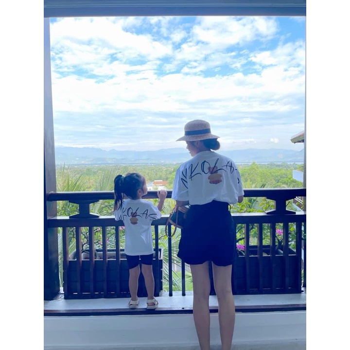 Áo thun tay lỡ, cồ tròn cho bé và gia đình họa tiết Niko Las vải cotton mềm mịn, thoáng mát – Sammy_VN