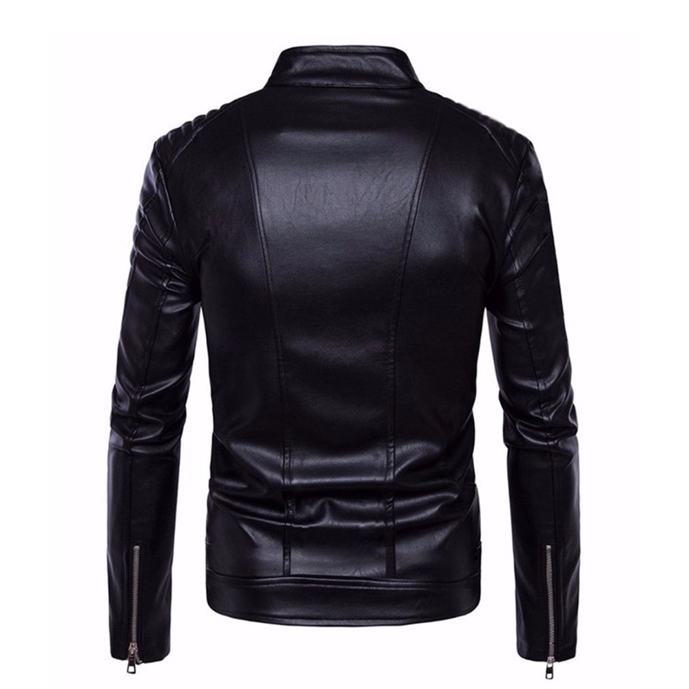 Áo khoác da nam lót dù 6 dây kéo cao cấp Gapro Fashion ADA023