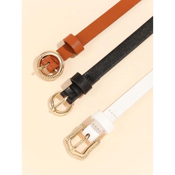 Set 3 chiếc thắt lưng da nữ có đục sẵn lỗ