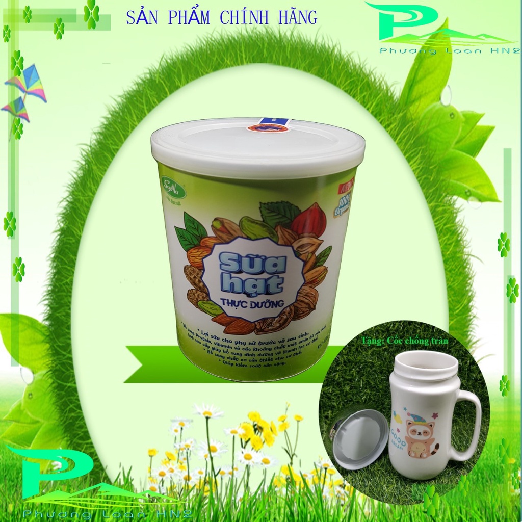 Sữa hạt thực dưỡng SoyNa - Sữa thực vật cung cấp dinh dưỡng lành mạnh hộp 400g Quà tặng: 01 Cốc chống tràn có nắp gương