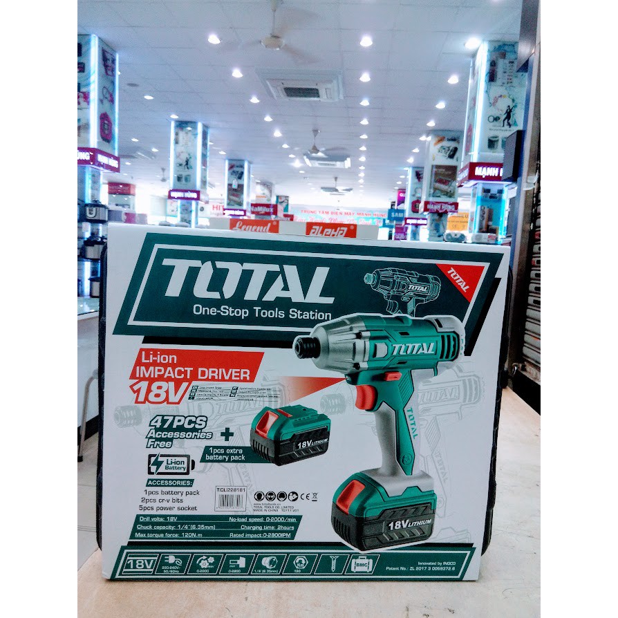 MÁY VẶN SIẾT VÍT DÙNG PIN LI-ION TOTAL TIDLI228181 18V