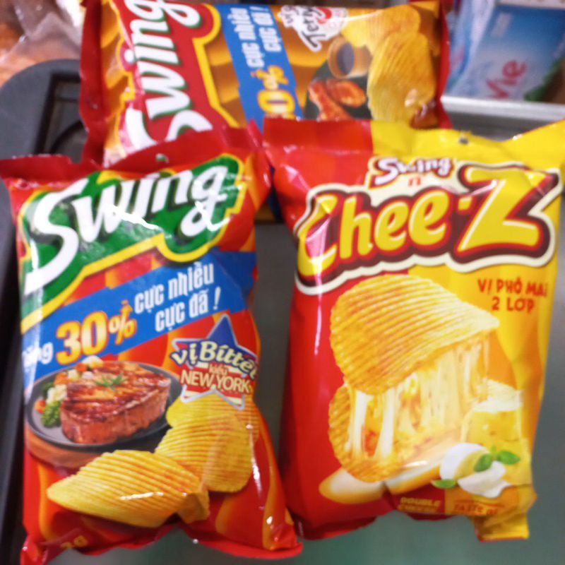 Bim bim swing 60g vị bít tết, vị gà và vị chee-z