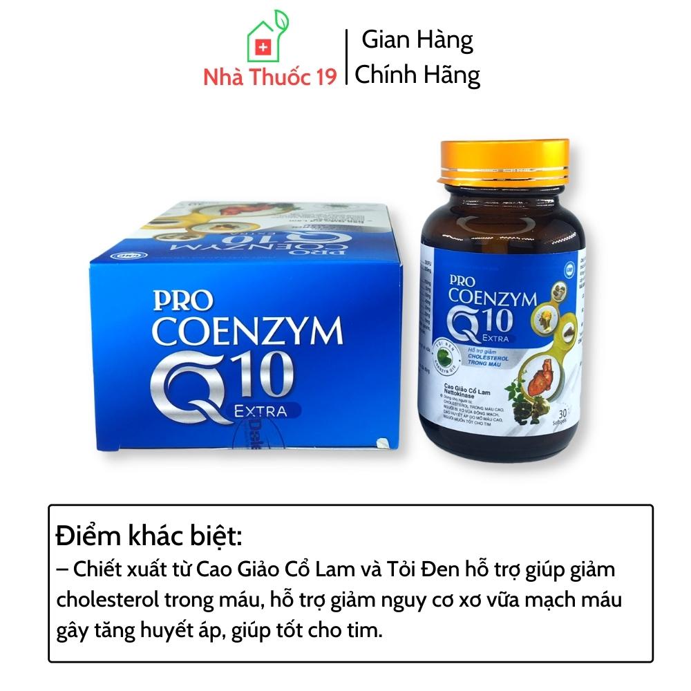 Pro Coenzym Q10 Extra Giúp Ổn định huyết áp Giảm Cholesterol trong máu, Phòng ngừa nguy cơ xơ vữa động mạch tốt cho tim