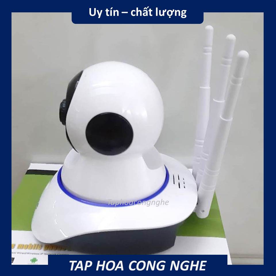 Camera wifi IP app YOOSEE 3 râu bắt sóng mạnh hình ảnh HD 1080P trong nhà quay đêm có màu , khe thẻ nhớ trên đầu camera