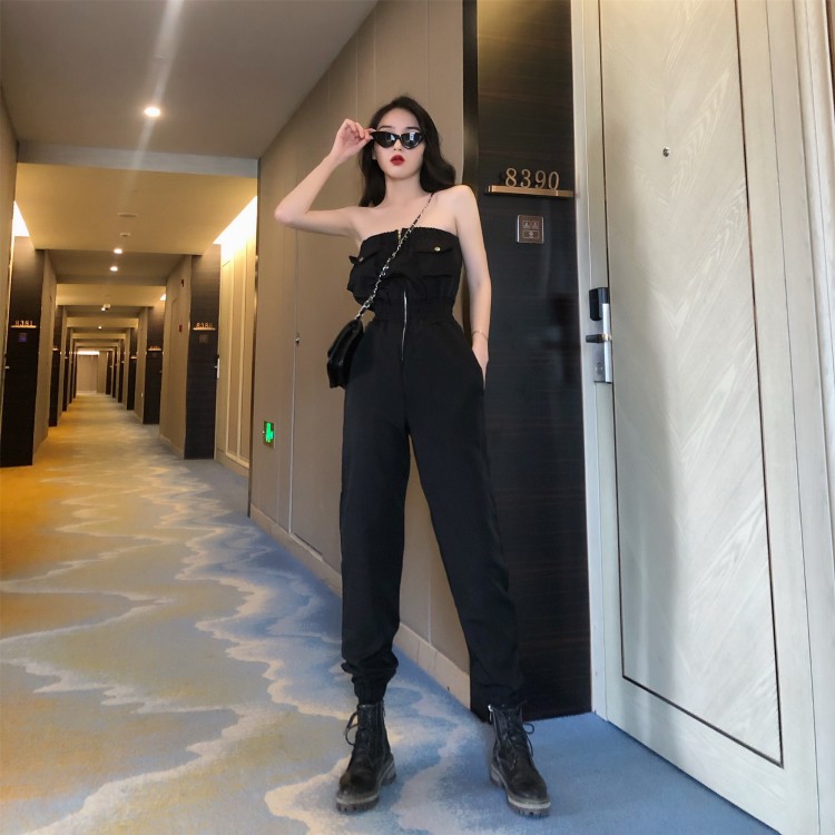 Jumpsuit ống liền quần cá tính