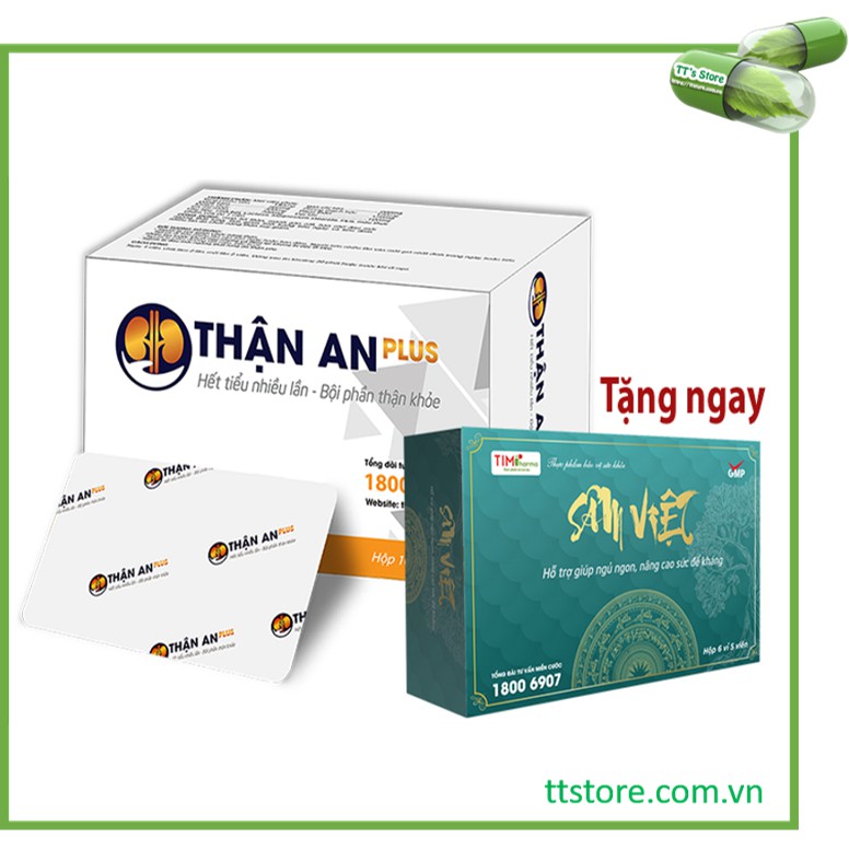 Thận an Plus (Hộp 120 viên) (Tặng kèm hộp Sâm Việt giúp ngủ ngon, tăng đề kháng)
