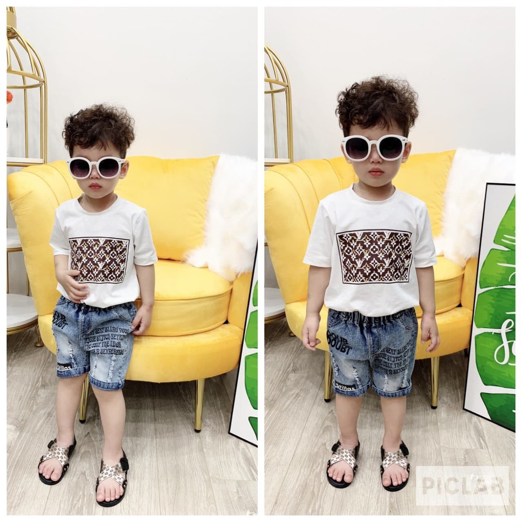 Quần Jean Bé Trai (Quần Short Phối Rách Vải Mềm Size 6-17kg)