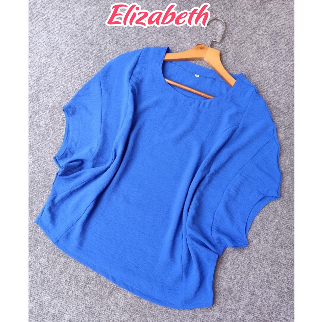 Áo kiểu cánh dơi nữ form rộng bigsize che khuyết điểm chất liệu đũi mềm nhẹ mát Elizabeth AKH.36