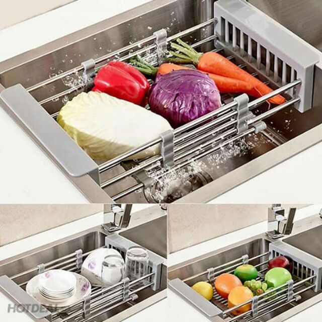 Rổ gác bồn rửa bát co giãn