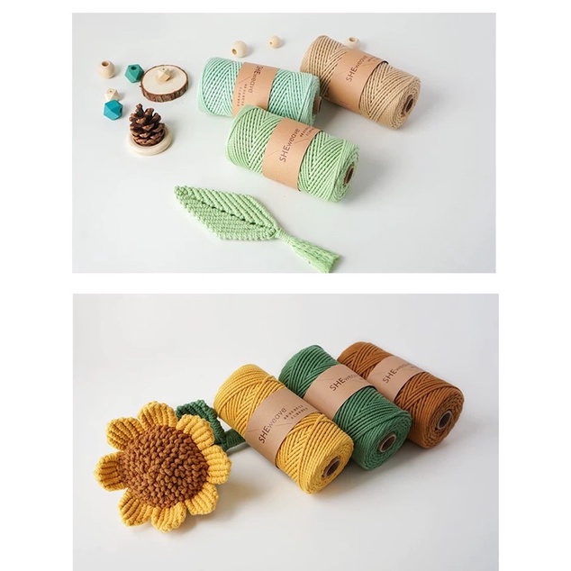 DÂY XOẮN COTTON SHEWEAVE 2MM, 3MM LÀM MACRAME, HANDMADE,…