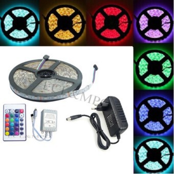 Bộ đèn Led dây 5m đổi màu RGB SMD5050 (Chụi nước)-Phủ silicon+Nguồn+Khiển