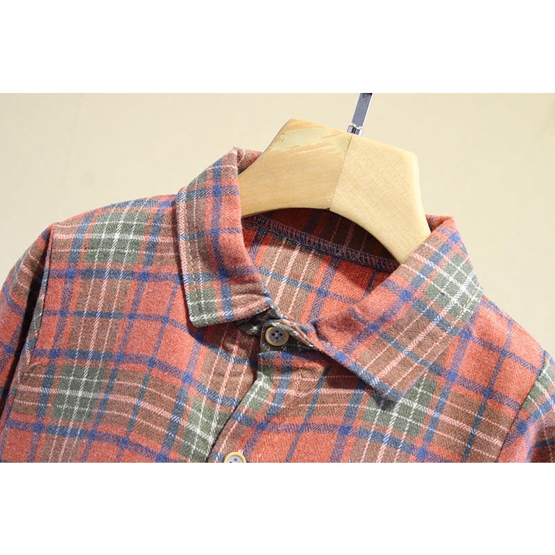 Áo Sơ Mi cotton Tay Dài Sọc Ca Rô Thời Trang Xuân Thu Cho Bé Trai