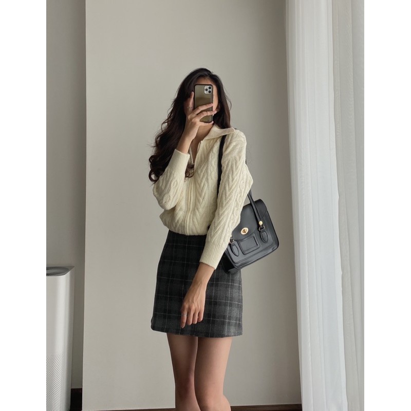 [Mã FAXANH55 giảm 10K đơn 50K] chân váy dạ kẻ 6630 | BigBuy360 - bigbuy360.vn