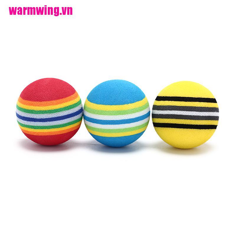 Set 10 Quả Bóng Golf Xốp Họa Tiết Kẻ Sọc Cầu Vồng Luyện Tập