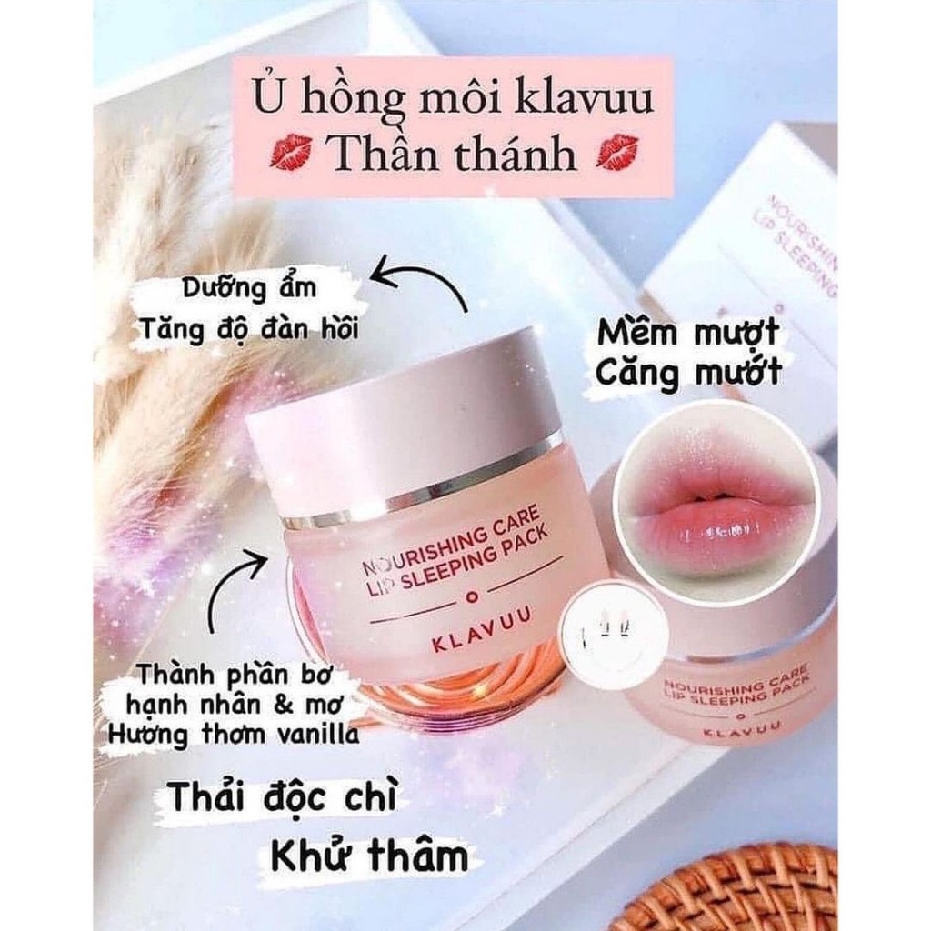 Mặt Nạ Ngủ Dưỡng Hồng Môi Klavuu Nourishing Care Lip Sleeping Pack 20g