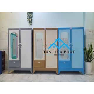 Tủ sắt cao 90cm x 45cm x 1.6m tủ có 2 cửa phù hợp cho sinh viên, phòng nhỏ dễ di chuyển tiện lợi