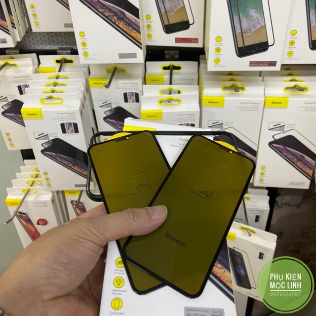 ☘️ Iphone 13 Pro Max | 13 | 12 Mini | 11 | Xs Max | Xr | X ☘️ Kính cường lực Chính hãng Baseus chống nhìn trôm