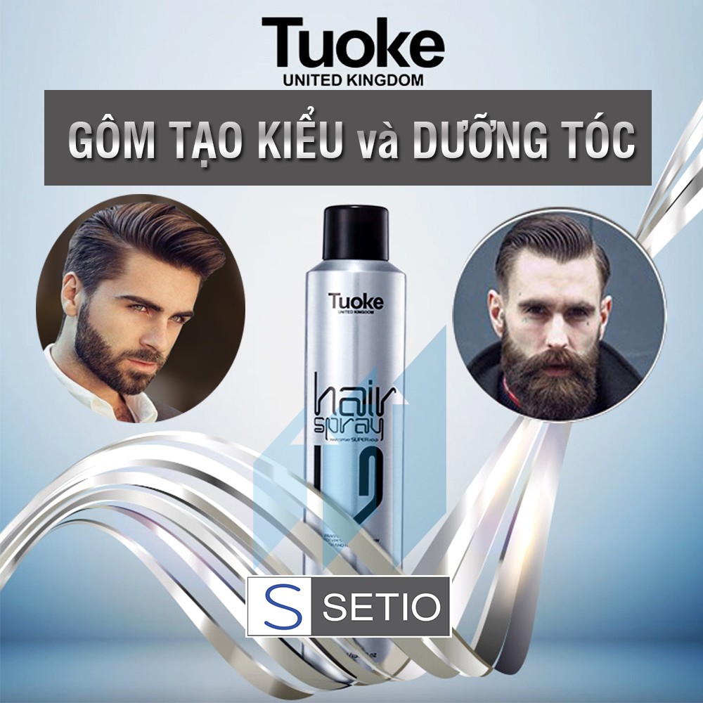 FREESHIP Gôm xịt tóc nam nữ Tuoke 420ml 3DO giữ nếp lâu tạo kiểu tốt thơm keo vuốt tóc