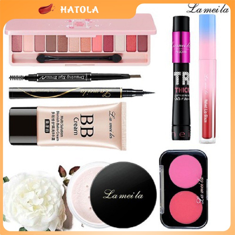 Bộ trang điểm Lameila 8 món chính hãng nội địa Trung set trang điểm cá nhân bộ makeup chuyên nghiệp HT-TL181