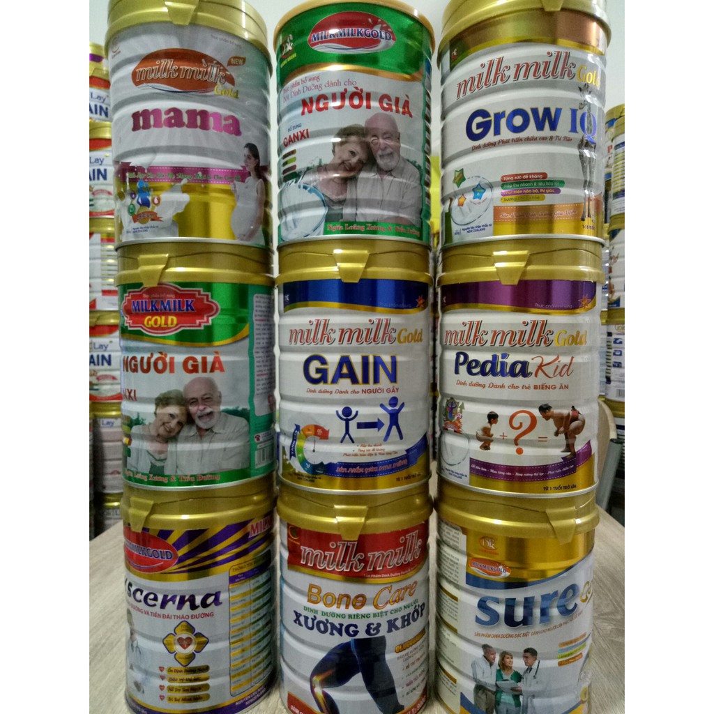 Sữa milkmilk gold 900g - Sữa canxi người già, tiểu đường, xương khớp, biếng ăn, phục hồi sức khỏe