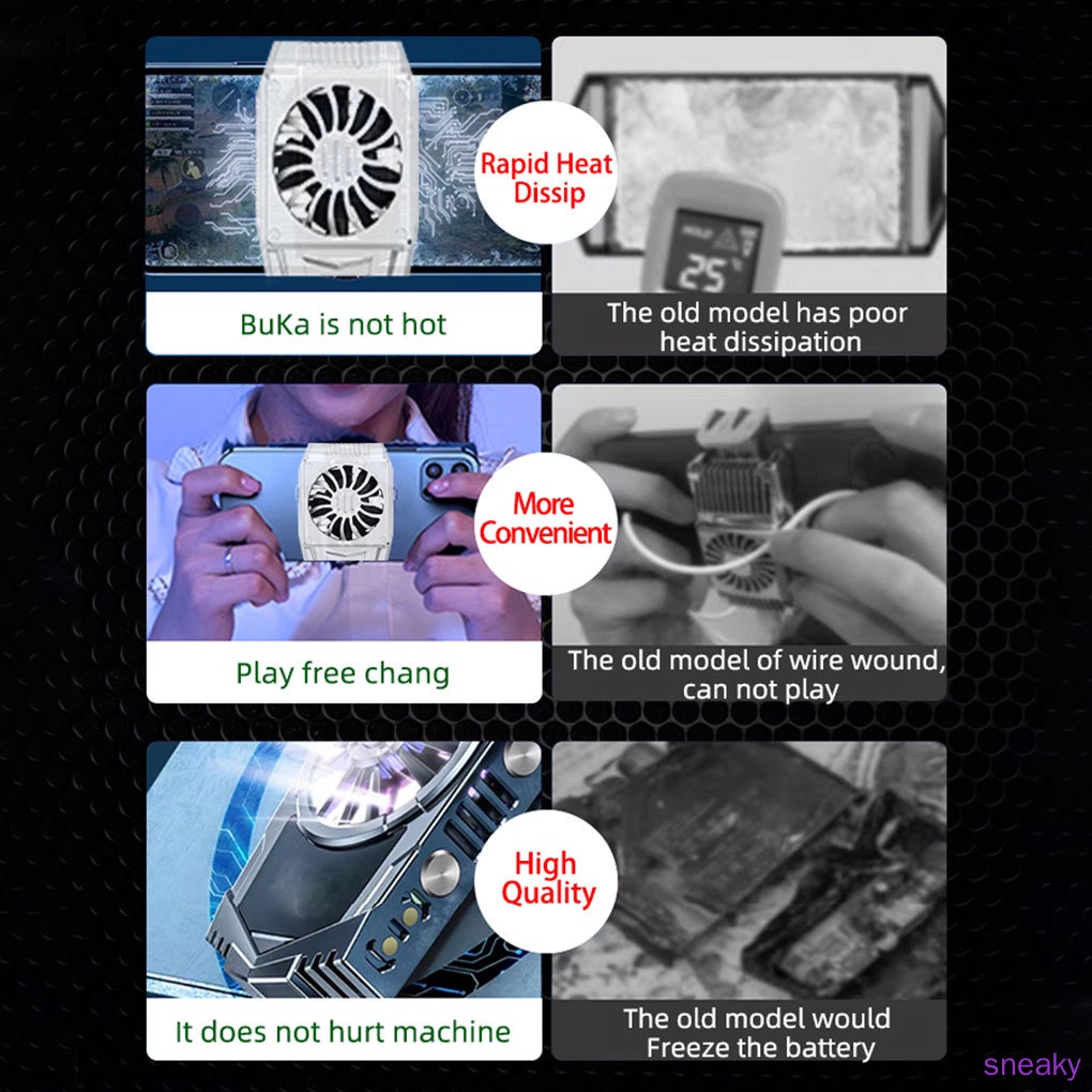 Quạt tản nhiệt làm mát chơi game có thể sạc lại cổng USB cho điện thoạ