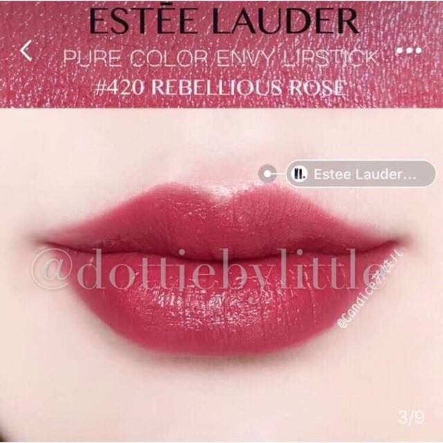 Son Estee Lauder 420 Rebellious Rose fullsize tách set