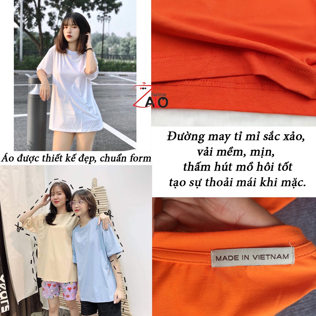 Áo phông áo thun trơn tay lỡ FreeSize nam nữ Cotton nhiều màu form rộng Unisex- AQSTORE