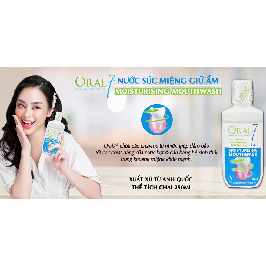 Nước súc miệng giữ ẩm ORAL7 dùng cho người khô miệng/ Anh