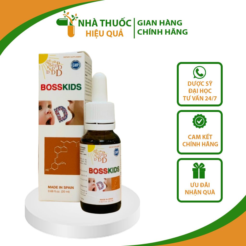 Vitamin D3 K2 Bosskids giúp bé chắc khỏe xương, cao lớn, nhanh mọc răng I Nhập khẩu Tây Ban Nha I Giá rẻ nhất phân khúc