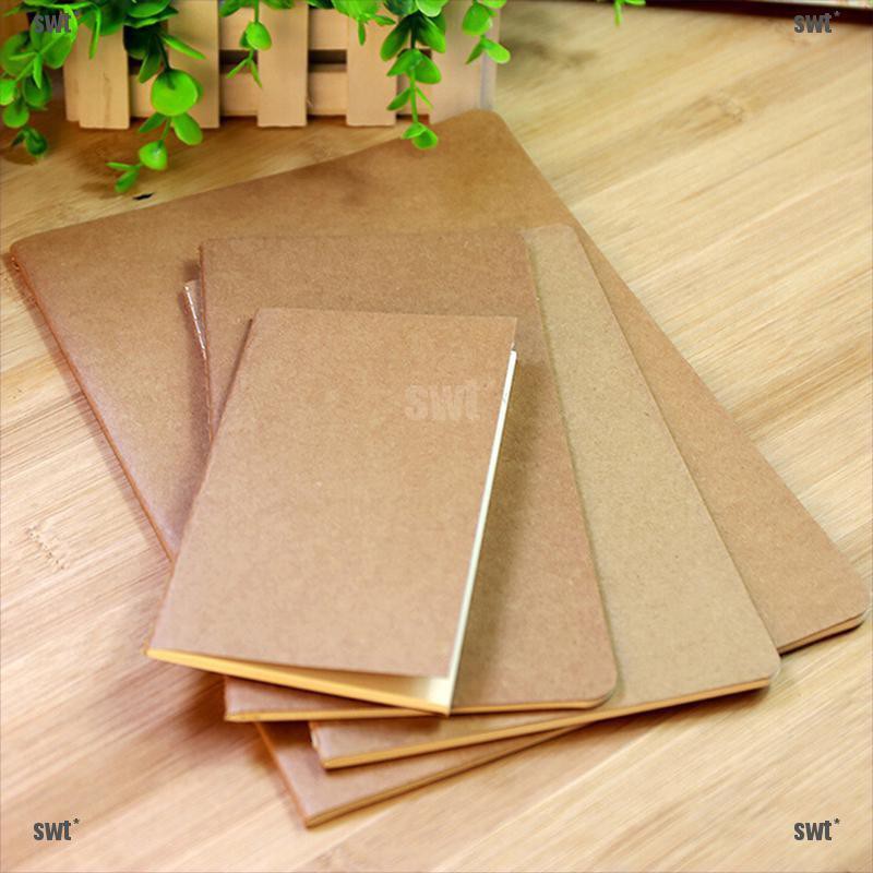 SWT"Kraft paper notebook blank notepad book vintage journal notebooks