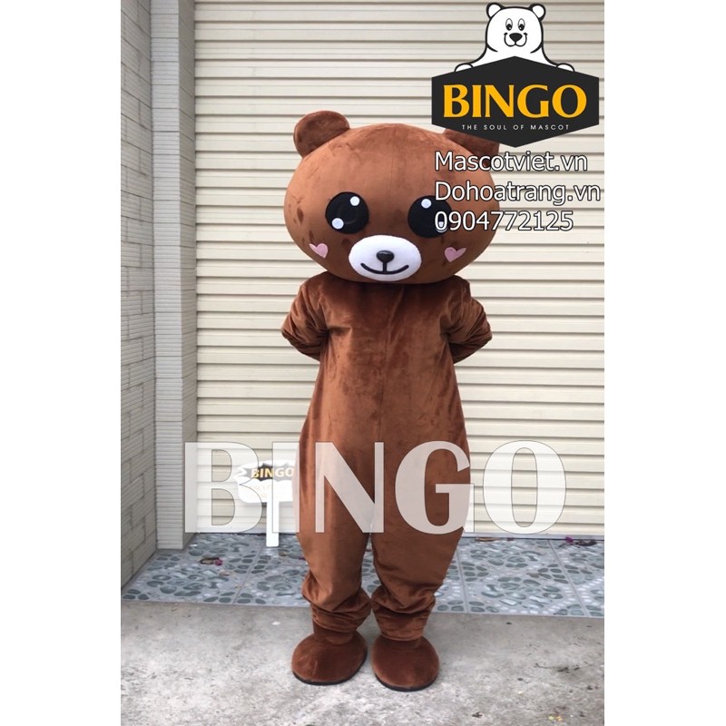 [Hàng Tốt] Mascot gấu brown má trái tim