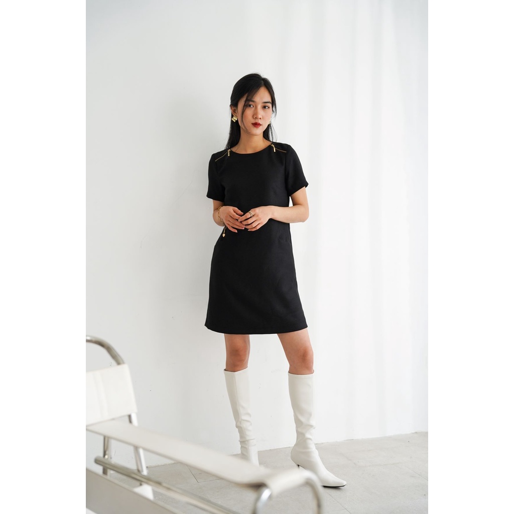 De Leah - Đầm suông 2 khóa vai - Thời trang thiết kế
